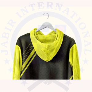 Sudadera con capucha de hombre de gran tamaño con estampado completo personalizado al por mayor 100% jersey de lana de algodón informal con capucha de invierno con diamantes de imitación lisos teñidos - Product Image 6