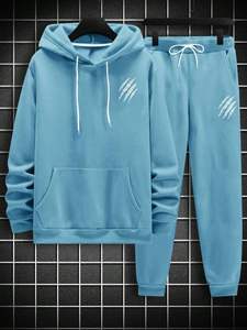 Conjunto Deportivo de Invierno Unisex Personalizado, Ropa Deportiva para Correr, Sudadera con Capucha y Pantalones Estampados con Lavado Ácido, Conjunto de 2 Piezas, Talla Grande - Product Image 4