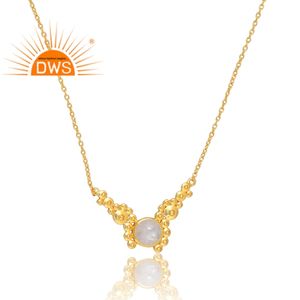 Collar con colgante de piedra preciosa de Luna arcoíris chapado en oro de 18 quilates de Plata de Ley 925 superventas, fabricante de joyería fina Demi - Product Image 3