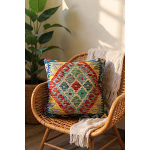 Funda de Cojín Kilim Afgano de 45 x 45 cm, Elegantes Fundas de Cojín para Asientos y Almohadas para Comodidad y Estilo - Product Image 6