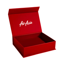 Boîte d'emballage cadeau de luxe personnalisée avec logo de marque rouge, rigide, aimantée, avec couvercle magnétique