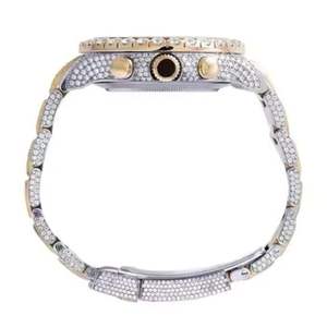 Reloj de Pulsera de Acero Inoxidable Analógico de Lujo Vintage con Diamantes de Moissanita para Hombre, Estilo Hip Hop, Informal, Elegante y Formal, de la India - Product Image 3