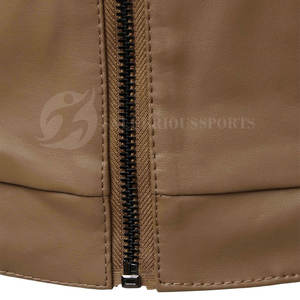 2025 hiver usine directement fournir des vestes pour hommes avec cuir tissu veste à glissière personnalisé votre propre logo de marque - Product Image 6