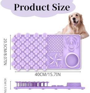 Bulk <b>Silicone</b> Dog Licking <b>Mat</b> BPA Free Non Slip Feeding Pad Dishwasher Safe Slow Feeder Stress Relief Enrichment for Pets - Product Image 2
