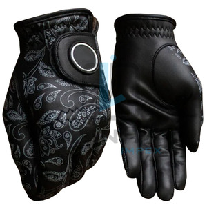 Nouvelle fabrication Cabretta cuir noir sublimé Cabretta gants de golf en cuir avec échantillonnage personnalisé gants de golf en cuir chaud - Product Image 5