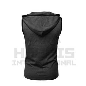 Men's Fitness <b>Sleeveless</b> <b>Hoodie</b> Gym Exercise <b>Hoodie</b> Hot Sale Gym Men Sports Fitness Gym Wear <b>Sleeveless</b> <b>Hoodie</b> - Product Image 4