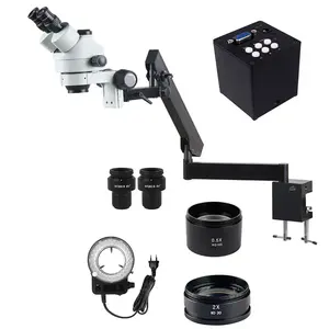 Microscopio trinoculare Stereo con Zoom 3.5X-270X placcatura in metallo cromatura parti di precisione microscopio per test di riparazione di valutazione dei gioielli