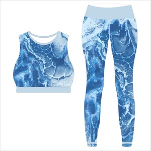 Long Sleeve <b>Waterproof</b> Breathable Seamless Yoga Set <b>Women</b> 2 Piece High Waist Crop Top <b>Leggings</b> Workout Sport Set - Product Image 4