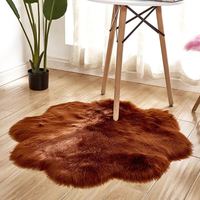 Tapis décoratif moderne en laine et soie, à poils de 5-6 mm, en forme de fleur, touffeté, pour la maison - Idéal pour la décoration de la chambre d'enfant