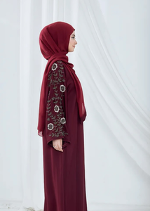 Elegant Chiffon <b>Abaya</b> for Daily Use with Pleated Design and Elastic Sleeves and Side Pockets Best Wholesale Price for Resellers - Product Image 6