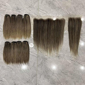 Highlight Bone Straight Bundle y Lace 100% cabello vietnamita crudo pelucas vietnamitas para mujeres - Product Image 1