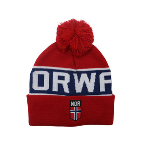 หมวกบีนนี่บีนนี่ถักลายผ้าแจ็คการ์ดปักโลโก้ปอมปอมปอมถักนิตติ้งอบอุ่น2025ตามสั่งสำหรับฤดูหนาว - Product Image 5