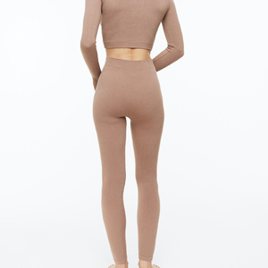 เลกกิ้งเอวสูงยกกระชับเอวเสื้อผ้ากีฬาถักระบายอากาศได้มีรายละเอียดตะเข็บกางเกงเอวสูงสำหรับฟิตเนส - Product Image 6