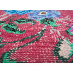 พรมวินเทจจากเมืองชัยปุระ รุ่น US Pae-2002 พรมขนสัตว์ทอมือขนาดใหญ่ ลายดอกไม้สีแดงส้ม สำหรับห้องนั่งเล่น ห้องโถง หรือทางเดิน เหมาะสำหรับวัยรุ่น - Product Image 3