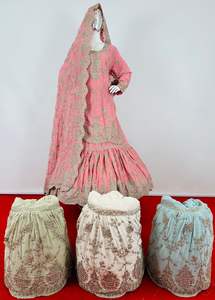 Travail de broderie lourde Lehenga Gharara Sharara costumes en Georgette pakistanaise pour dames vêtements de fête mariée - Product Image 6