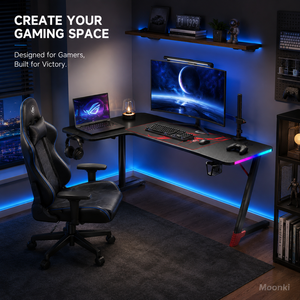 Bureau de jeu électrique RGB en fibre de carbone avec réglage en hauteur, bureau d'ordinateur de jeu motorisé pour salles d'e-sport - Product Image 2