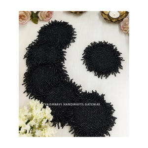 Juego de posavasos de té con cuentas único del fabricante y exportador indio Piedra negra de calidad superior Trabajo con cuentas de forma única - Product Image 5