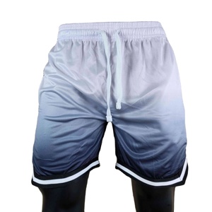 Pantalones cortos de entrenamiento deportivos con logotipo personalizado para hombre, pantalones cortos deportivos de color sólido para correr en el gimnasio con bolsillos en la cintura de poliéster, estilo deportivo - Product Image 1