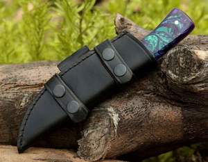 Couteau de chasse à lame fixe en acier Damas forgé à la main, personnalisable, manche en bois, qualité industrielle, vente chaude - Product Image 6