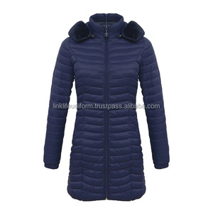 Parka acolchada ultraligera de Invierno para mujer, abrigos informales CON CAPUCHA DE PIEL Y ROPA de abrigo ligera cálida, Material de tela - Product Image 4
