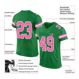 Camiseta de fútbol americano para adultos de alta calidad personalizada poliéster duradero de talla grande Unisex XL ropa de fútbol impresa transpirable - Product Image 2