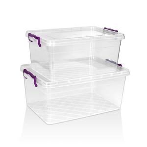 Conteneur de rangement multifonctionnel en plastique de 30 000 ml avec couvercle, boîte de rangement rectangulaire transparente pour vêtements, chaussures, livres, couvertures - Product Image 2