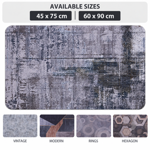Alfombra Rectangular Delgada para Interiores, de Poliéster, Antideslizante, con Base de Goma, con Estampado Abstracto, Estilo Industrial, Decorativa y de Fácil Cuidado, Marca DarianA Loft - Product Image 5