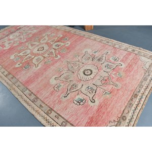 พรมขนสัตว์สีเบจสีแดงสไตล์วินเทจขนาด6.2x12.7ฟุตพรมสี่เหลี่ยมผืนผ้าตุรกีขนาดใหญ่10มม. 100% ผ้าขนสัตว์ลาเท็กซ์สำหรับโถงทางเดินห้อง - Product Image 4