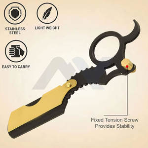 Navaja de Afeitar Clásica Premium de Hoja Recta para Afeitado al Ras - Calidad de Salón, Navaja de Afeitar para Hombres, Corte de Barba, Navaja de Dedo - Product Image 4