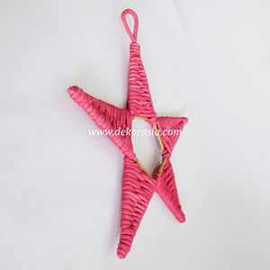 Decorative Eco-Friendly Bamboo & <b>Stove</b> Wick Handicraft Star Christmas Ornaments for Tree Decoration - Product Image 3