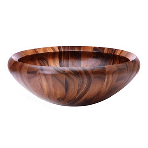 Rustic Bohemian Design Acacia <b>Wood</b> <b>Salad</b> <b>Bowl</b> with Leg Natural Wooden Serving <b>Bowl</b> Wholesale Kitchenware From Vietnam - Product Image 5