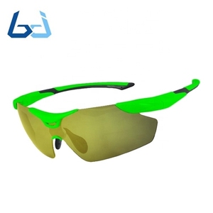 Borjye J125A Marco amarillo Lente negra CE Uv400 logo Impresión Gafas de sol al aire libre - Product Image 2
