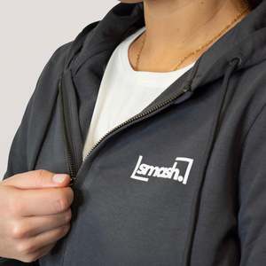 เสื้อสเวตเชิ้ตซิปสำหรับผู้หญิง Smash สีเทา ไซส์ XS - Product Image 4