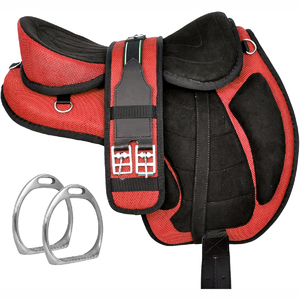 Silla de Montar Profesional de Cuero para Doma Ecuestre, Diseño Occidental Azul y Negro, Ligera, Personalizable - Product Image 4