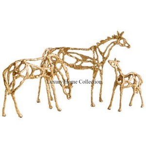 อุปกรณ์ตกแต่งสุดสร้างสรรค์ทำจากโลหะชุบดีบุกรูปม้าทำด้วยมือสีทองเงาวาวขนาดแตกต่างกันใหม่ - Product Image 1