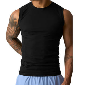 Custom Wholesale Cotton <b>Mens</b> <b>Singlet</b> Solid Blank Tank Top with Mesh Wholesale <b>Mens</b> Sleeveless Tank Top - Product Image 2