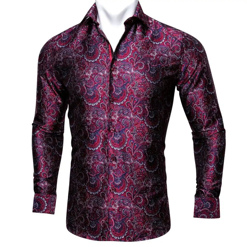 premium quality Color Luxury Gold Foil Rose Flower Print Shirt Men Slim Fit Long Sleeve Tops Causal Male Button wholesale ODM