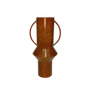 Florero Moderno de Metal en Capas con Acabado Óxido Moteado, Centro de Mesa Alto y Estrecho para Decoración del Hogar y Eventos de Boda - Product Image 2