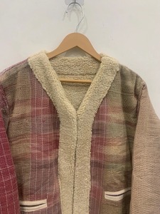 Chaqueta de retazos de piel sintética cosida a mano, abrigo de algodón Kantha, chaqueta de piel Kantha, forro interior de piel, abrigo de algodón para mujer - Product Image 4