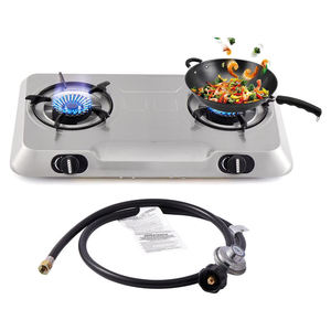 Elegante Estufa de Gas Portátil Moderna de 2 Quemadores, Cocina de Mesa de Acero Inoxidable de Alta Tecnología, Diseño Futurista, Protección Contra Apagado Accidental - Product Image 4