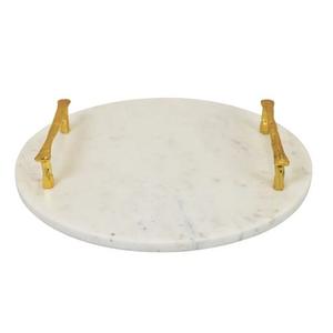 Plateau en marbre élégant avec poignées en métal, décoration de maison et de Table, vente en gros de haute qualité avec personnalisation - Product Image 6