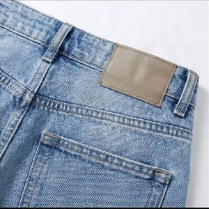 Jeans amples pour femmes grande taille personnalisés, denim en coton délavé clair, décoration boutonnée, streetwear d'automne, coupe ample, pantalon à logo - Product Image 5