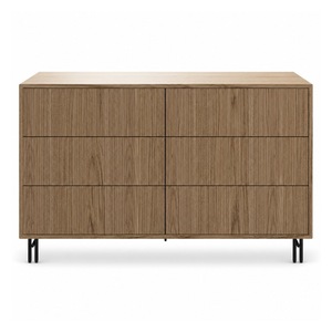Armario Moderno de Madera Maciza con Seis Cajones y Patas Metálicas para Dormitorio y Sala de Estar - Product Image 2