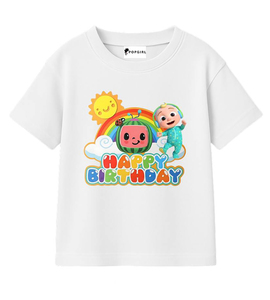 Camiseta estampada de manga corta con cuello redondo transpirable de algodón 100% Unisex informal para niños con opción de marca personalizada tela de punto 180g - Product Image 1