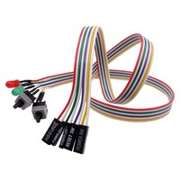 Cable de Encendido para PC ATX, Cable de Botón de Encendido/Apagado para Computadora con Malla de Protección y Revestimiento de PVC para Pruebas y Reparación de Placas Base OEM