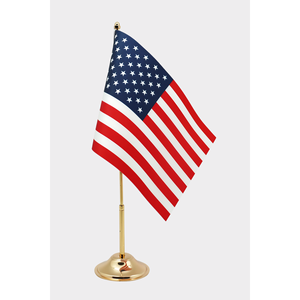 Drapeau de table de luxe des États-Unis, imprimé numériquement sur tissu, avec mât en aluminium - Product Image 4