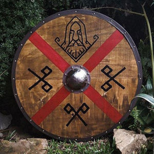 Escudo vikingo medieval Escudo vikingo de madera hecho a mano 22 pulgadas Disfraz de Halloween de Haven Shield - Product Image 5