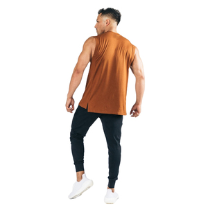 Camisetas sin mangas de algodón de verano para hombre, chaleco deportivo de secado rápido para Fitness, estampado de pantalla, estilo callejero sólido, capucha sin mangas transpirable - Product Image 3