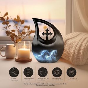 Urne en métal pour cendres de cheval Urnes de crémation pour cendres humaines Mini urnes Homme adulte Petit pour cendres humaines Taille personnalisée - Product Image 4