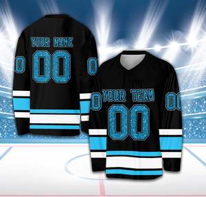 Uniforme de hockey sobre hielo añadido con logotipo personalizado de diferentes tamaños disponibles a precio mayorista - Product Image 6